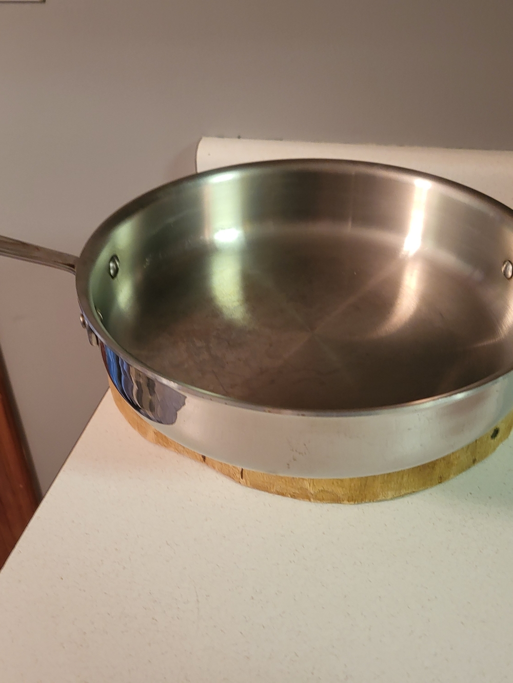 Saute Pan Silver Stainless Steel All-Clad 3 Quart 3-Ply D3 USA NO LID